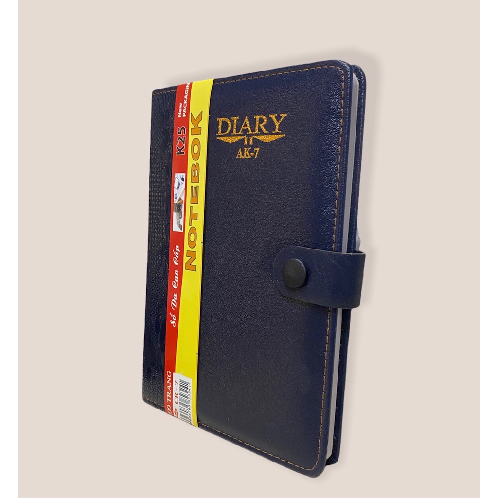 Sổ Da DIARY - Sổ Cúc AK - 7 Ghi Chép Tài Liệu - Sổ Da Mềm Dày Dặn 200 Trang