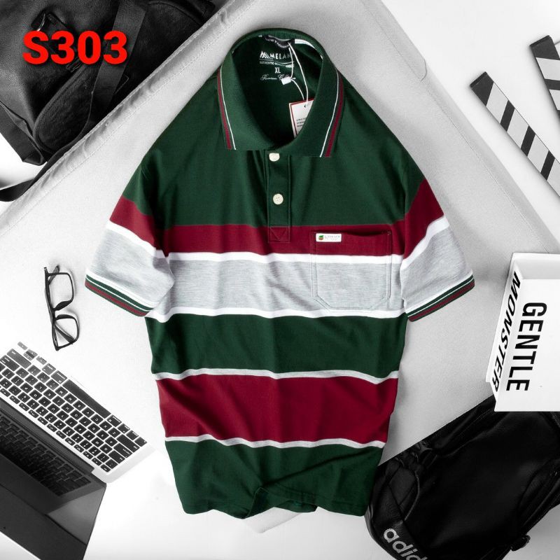 [S301] ÁO THUN POLO CAO CẤP CÓ TÚI SỌC NGANG | BigBuy360 - bigbuy360.vn