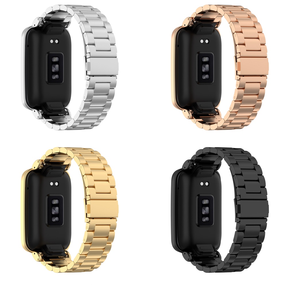 Dây Đeo Thay Thế Chất Liệu Thép Không Gỉ Thiết Kế Dạng 3 Đầu Cho Xiaomi Mi Band 7 Pro