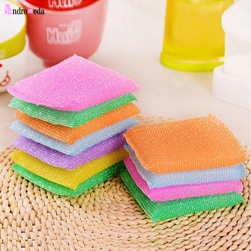 Set 4 miếng bọt biển rửa chén chống dính dầu màu sắc ngẫu nhiên