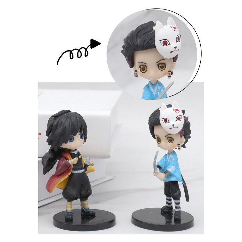 [ 7cm ] Set tượng 6 nhân vật Thanh Gươm Diệt Qủy không hộp mẫu 3 - KNY - Baystore