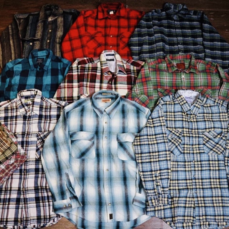 Áo Sơ mi flannel caro 2hand, Áo Sơ Mi Ca rô - Sơ mi Caro chọn Size, chọn Màu