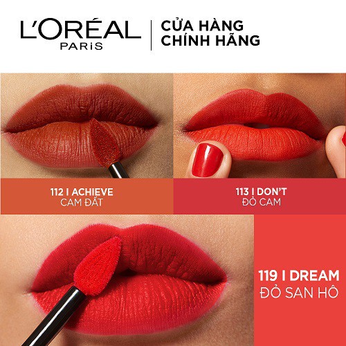 [CHÍNH HÃNG]  Son kem lì nhẹ môi cao cấp Rouge Signature L'Oreal Paris 7ml