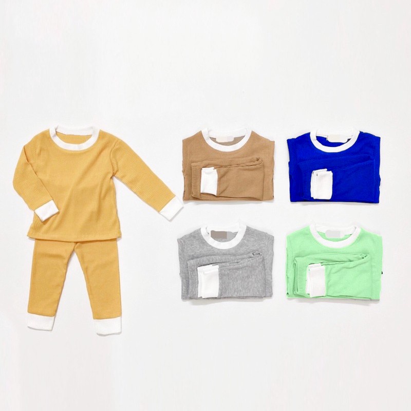 Bộ len tăm phối viền cho bé  AM625