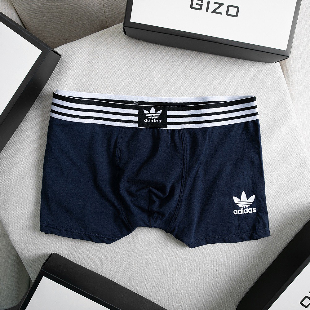 Quần lót nam boxer, quần sịp nam dáng đùi cotton logo 3 lá thêu - DAS01