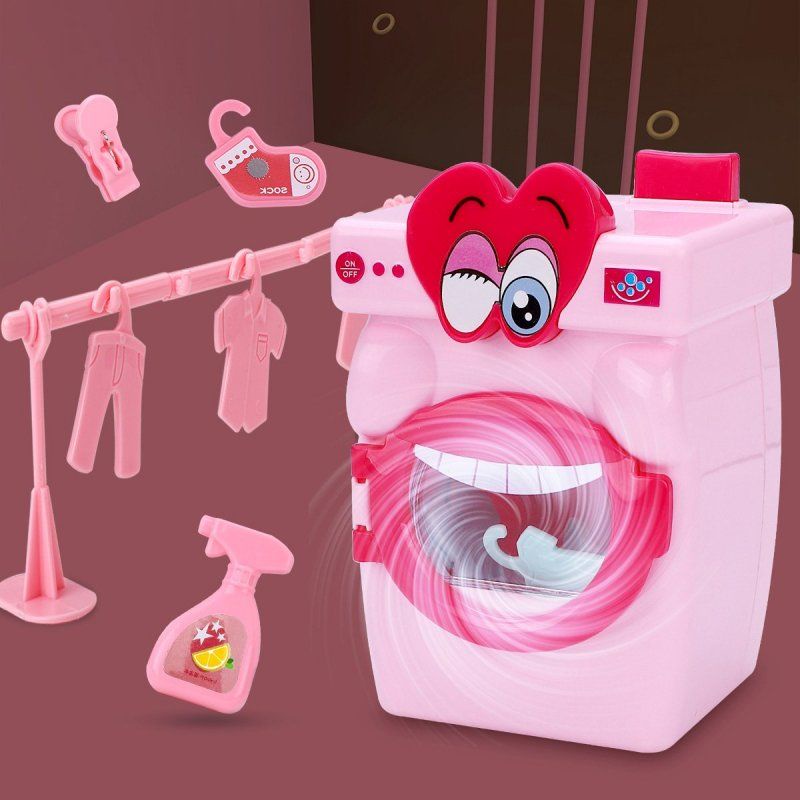 Máy giặt người nổi tiếng mini dành cho trẻ em Net đồ chơi nhỏ bằng tay con lăn rung với cùng một bộ thiết bị điện bé gái