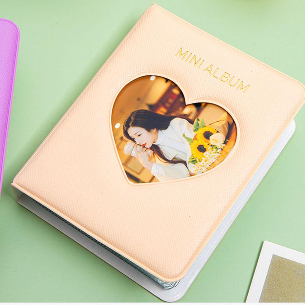 Album ảnh mini cắt rỗng hình trái tim lưu trữ ảnh 3 inch hình vuông kawaii/ nhiều màu