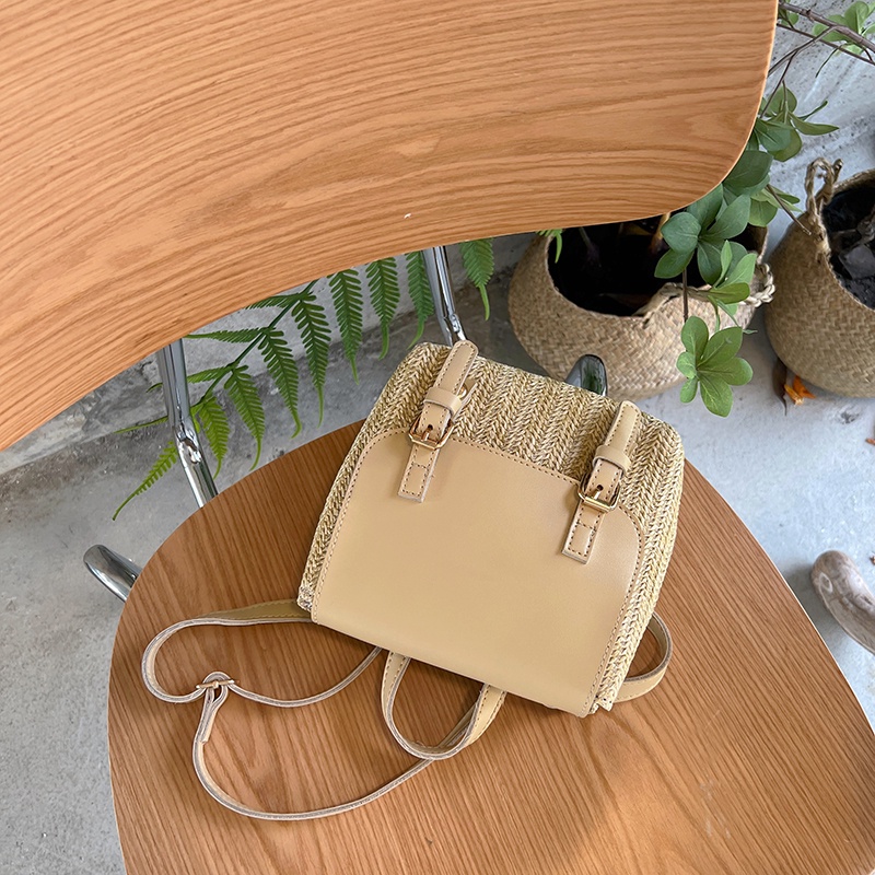 Ba Lô Nhỏ Đan Rơm Thiết Kế niche Cho Nữ