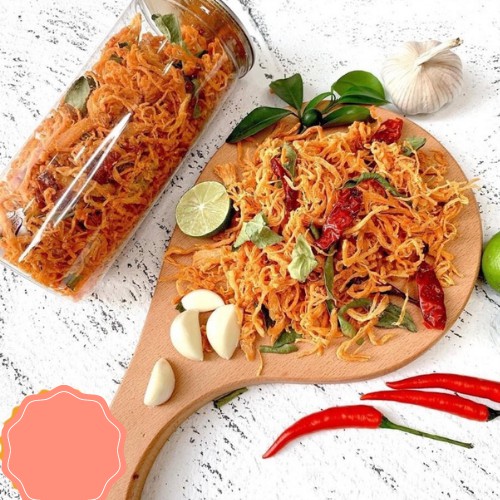 Khô gà lá chanh, khô gà ăn vặt hũ 300g | BigBuy360 - bigbuy360.vn