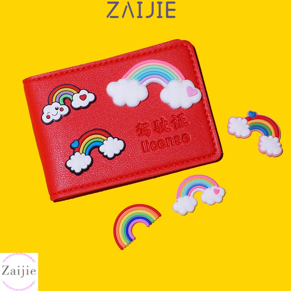 💜ZAIJIE💜 Cartoon Rainbow Patch DIY Accessories Silicone Glue Patch Glues Colorful Scrapbook Decoration Art Craft Handmade Phone Case Decor PVC Stickers