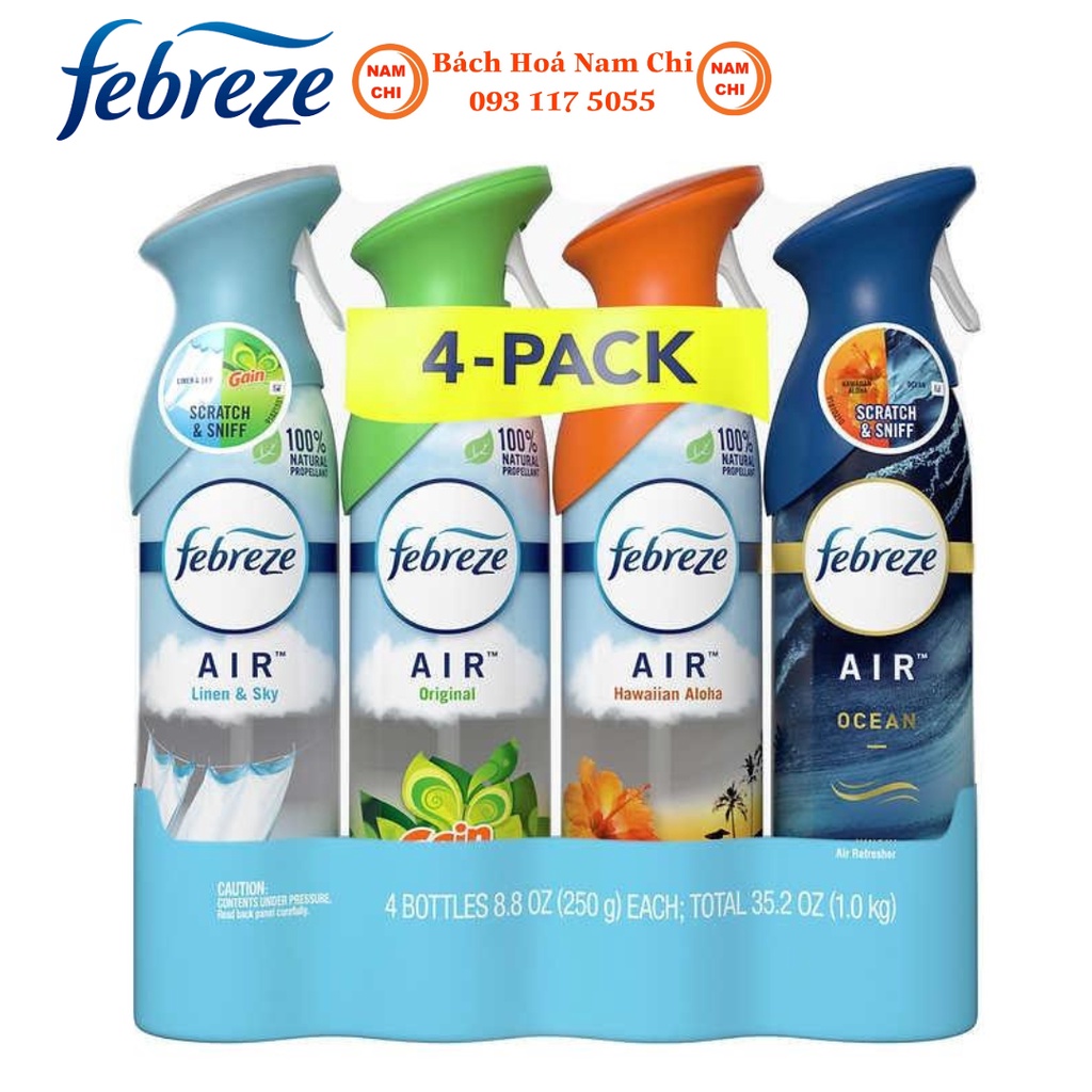 [SET 4 MÙI] Xịt Thơm Phòng FEBREZE 250g