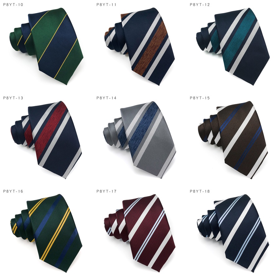 Cà Vạt 8CM Họa Tiết Sọc Thời Trang Công Sở Cho Nam