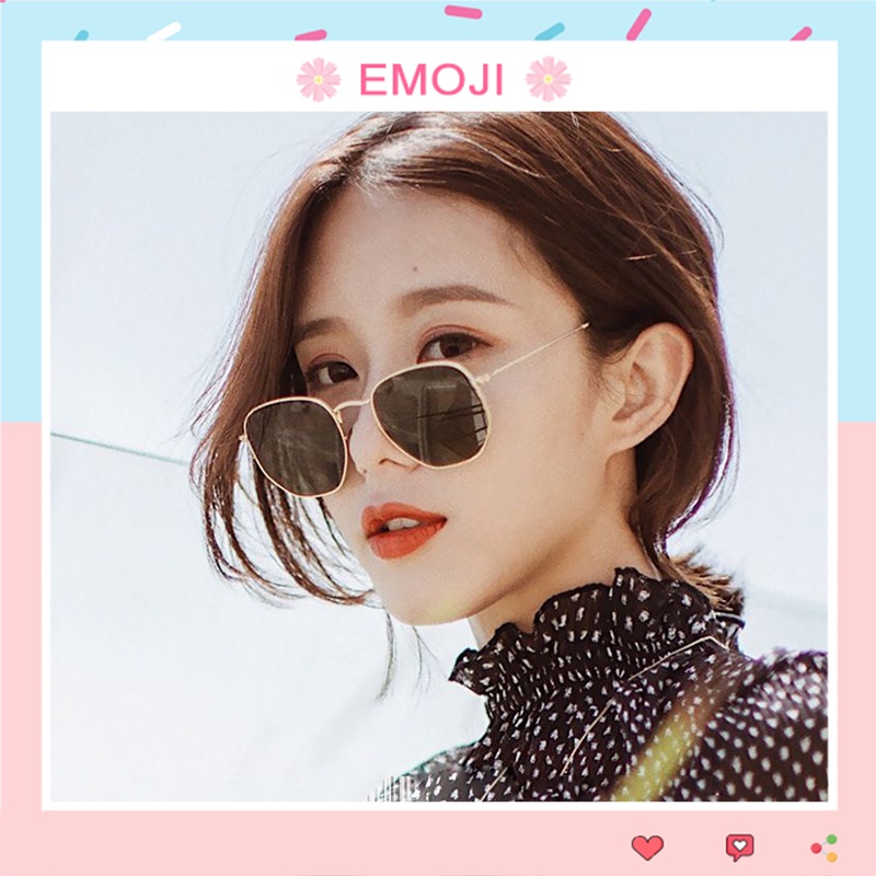 Kính mát nam nữ mắt tròn chống tia UV phong cách Hàn Quốc đẹp giá rẻ sang trọng EMOJI 209