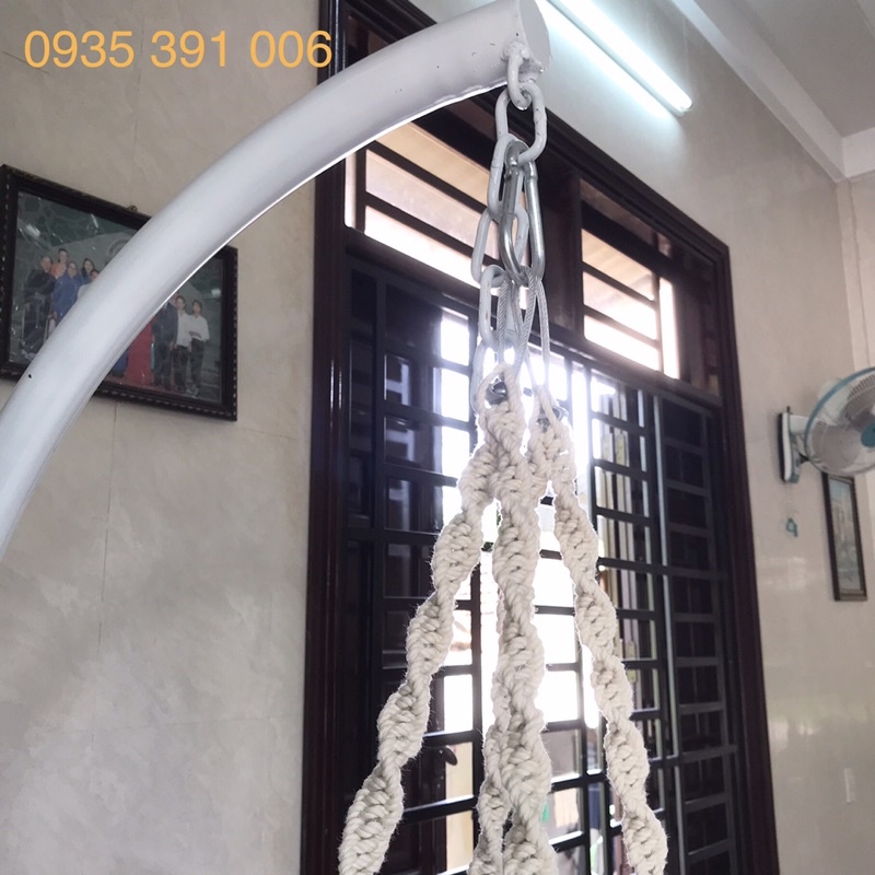Xích Đu Macrame 60.80cmKèm 2 gối hơi 40*40cm,đệm ngồi hình tròn 80cm,dày 12cm