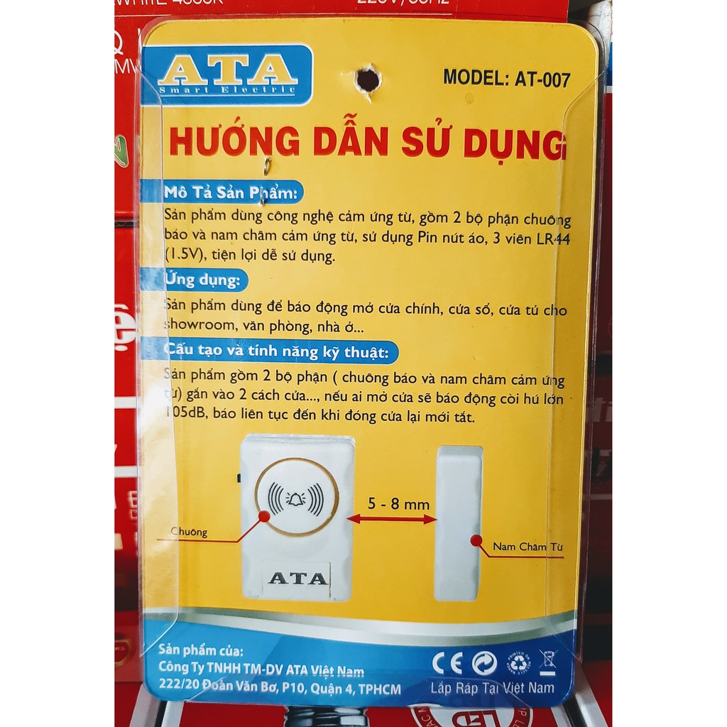 Chuông Cửa Từ Báo Động Cao Cấp ATA AT-007