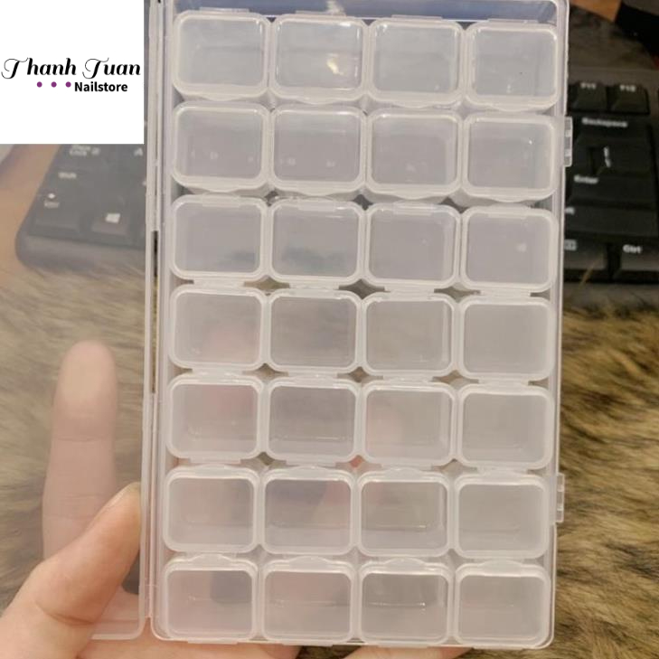 Khay nhựa set 28 ô - 6 ô đựng phụ kiện charm nail  - Phụ kiện đồ nail