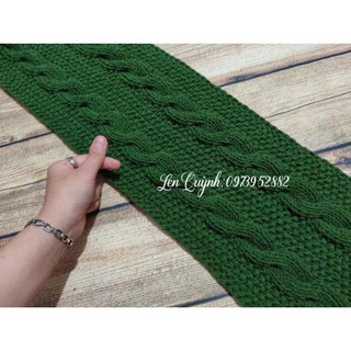 Khăn len handmade kiểu đan vặn thừng hạt gạo