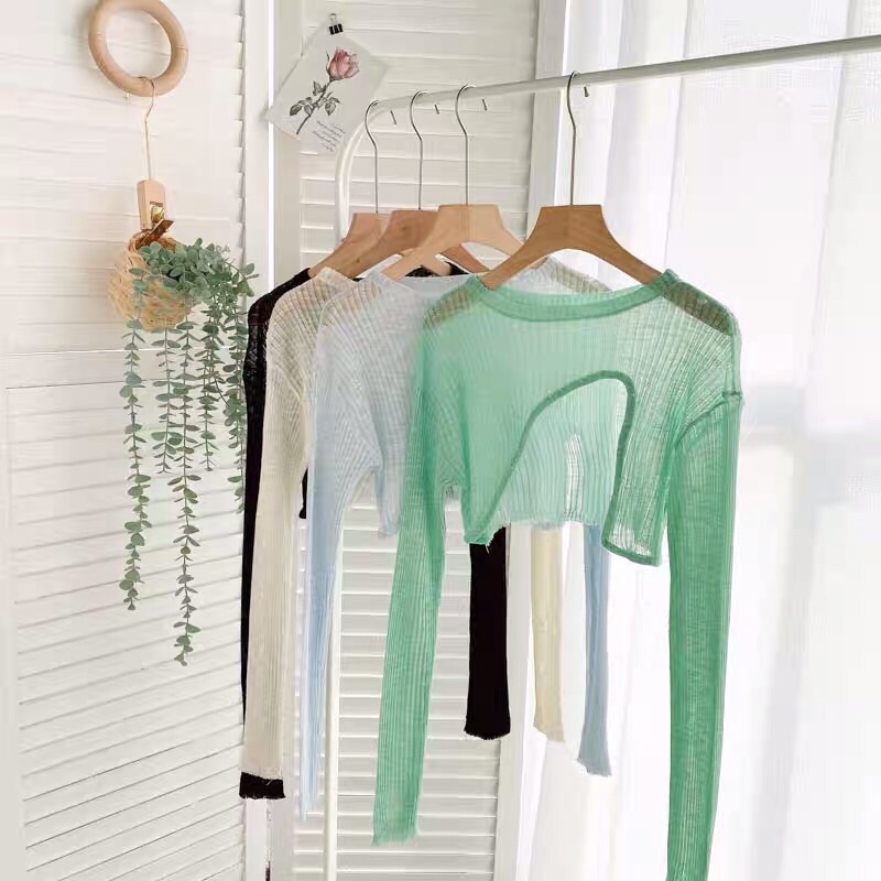 set áo len dệt kim mỏng croptop màu pastel kiểu áo khoét lệch + áo 2s 2 dây yếm lệch (có tách rời) (25030#) | WebRaoVat - webraovat.net.vn