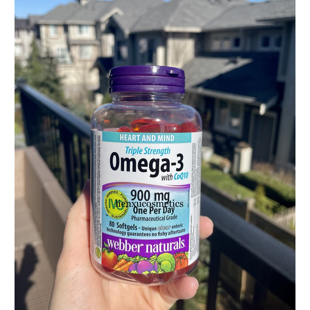 Viên uống Omega 3 900mg Webber Naturals; HSD 2025
