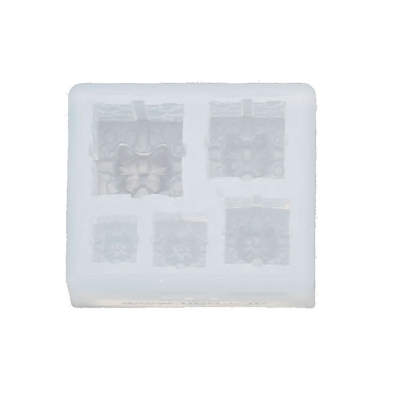 Khuôn Silicone Làm Mặt Dây Chuyền Hình Hộp Quà Giáng Sinh