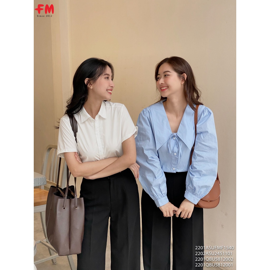 Quần tây 621 nữ lưng cao FM Style ống suông khoá sườn chất vải tuyết mưa xịn tôn dáng thời trang  ulzzang 220120500