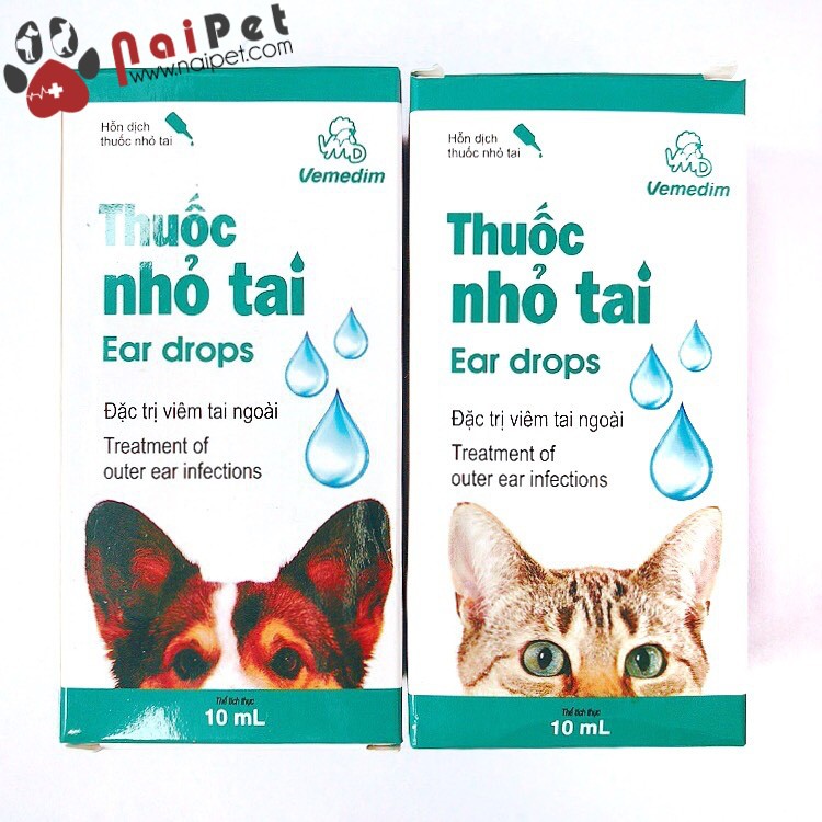 Nhỏ Tai Viêm Tai Ngoài Do Nấm Vemedim 10ml Cho Vật Nuôi