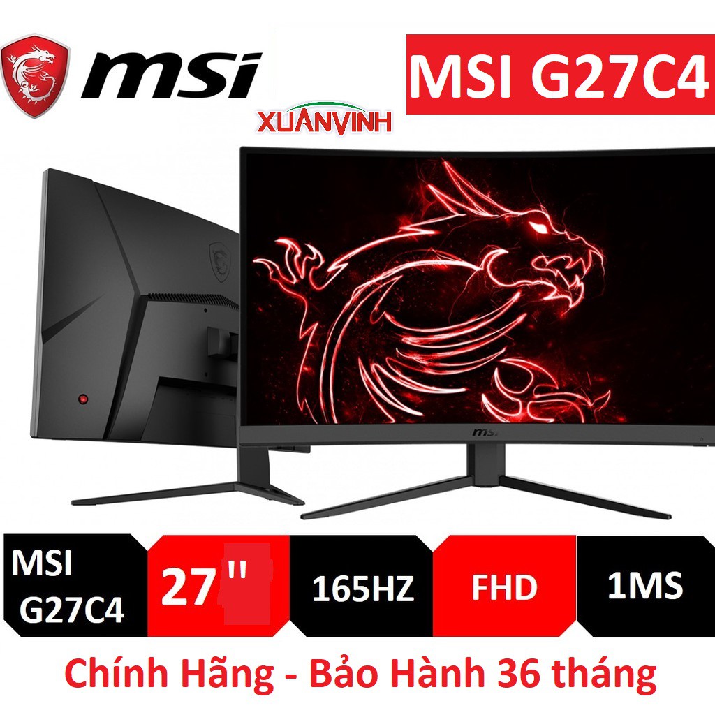 [Mã ELCL3MIL giảm 5% đơn 3TR] MÀN HÌNH MSI MAG OPTIX G27C4 27" CONG 165HZ 1ms (Chính Hãng, Full Box, Bảo Hành 3 năm) | BigBuy360 - bigbuy360.vn