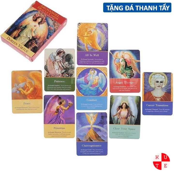 Bộ Bài Oracle ArchAngel 45 Lá Bài Tặng File Tiếng Anh Và Đá Thanh Tẩy B36