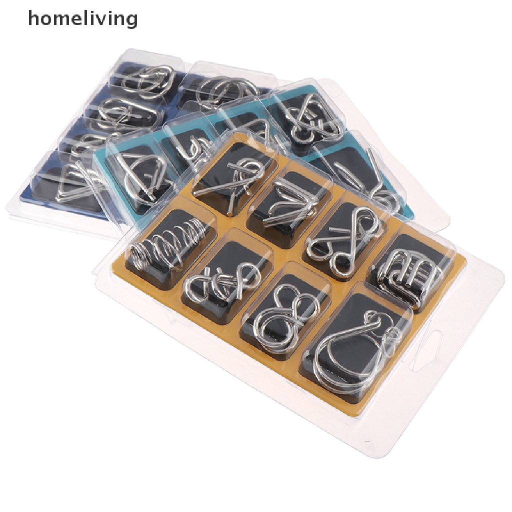Set 8 Đồ Chơi Gỡ Rối Bằng Kim Loại Giúp Phát Triển IQ