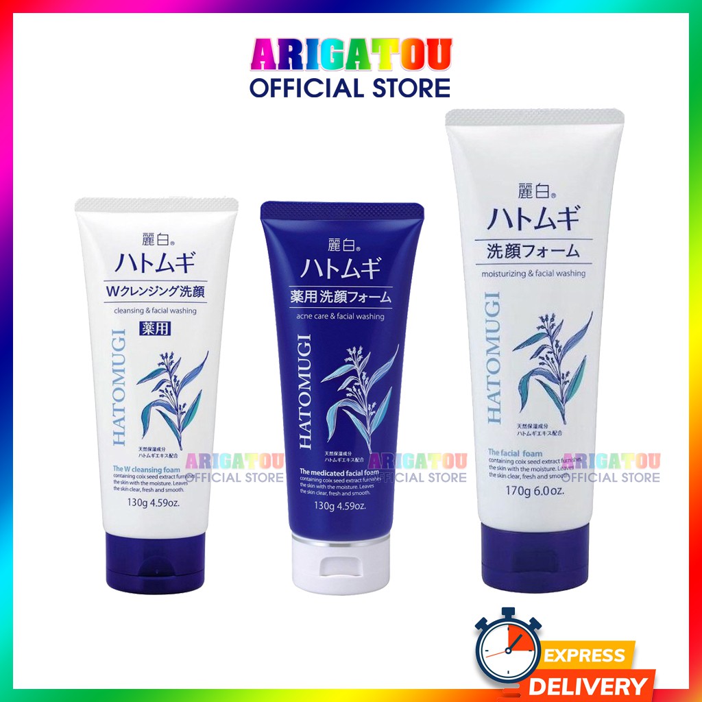 Sữa Rửa Mặt Hatomugi, Sữa Rửa Mặt Ý Dĩ Hatomugi The W Cleasing Foam 130g và 170g Nhật Bản