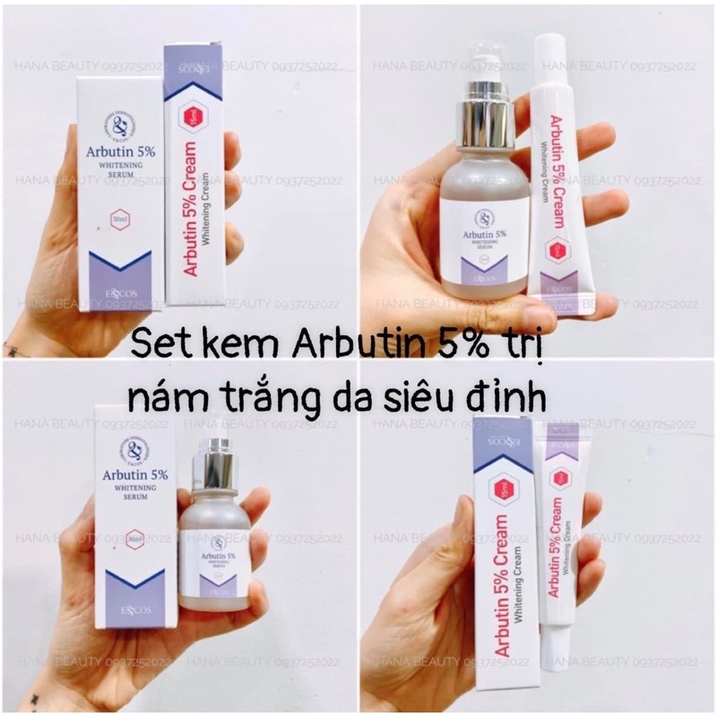 Kem và Serum trắng da Arbutin 5% giãm nám