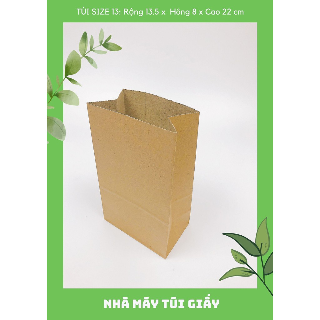 10 Chiếc Túi giấy nâu đựng quà Size 13 :13.5x8x22 cm không quai ẢNH THẬT VÀ VIDEO