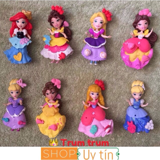 Búp bê mini công chúa disney: thay đổi quần áo, phụ o