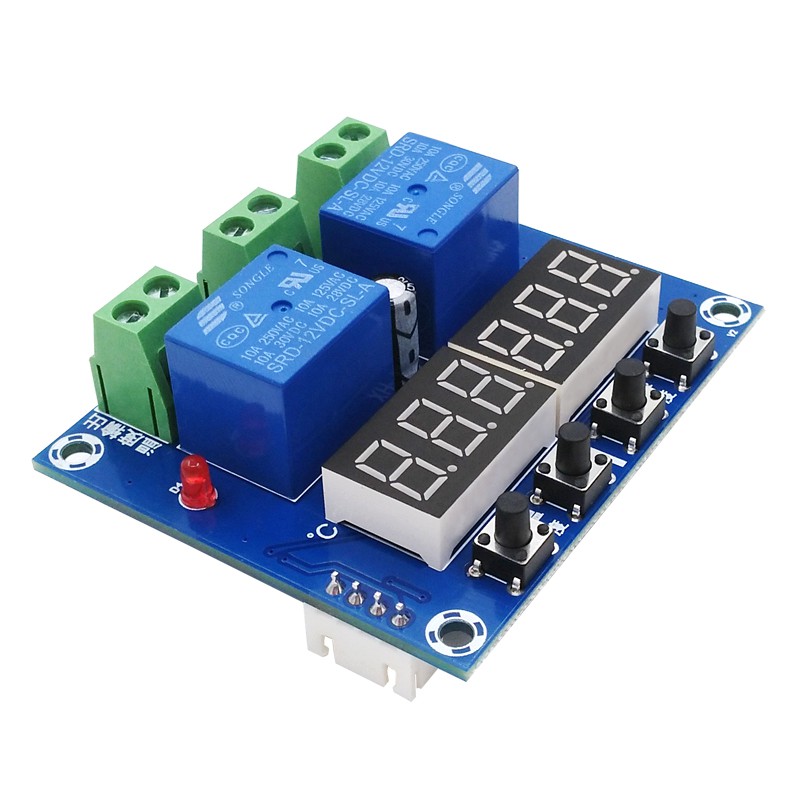 [Mã ELHA22 giảm 5% đơn 300K] Denshitaro Mạch cảm biến nhiệt độ và độ ẩm XH-M452 Relay 12VDC LED có kèm cảm biến D00-167