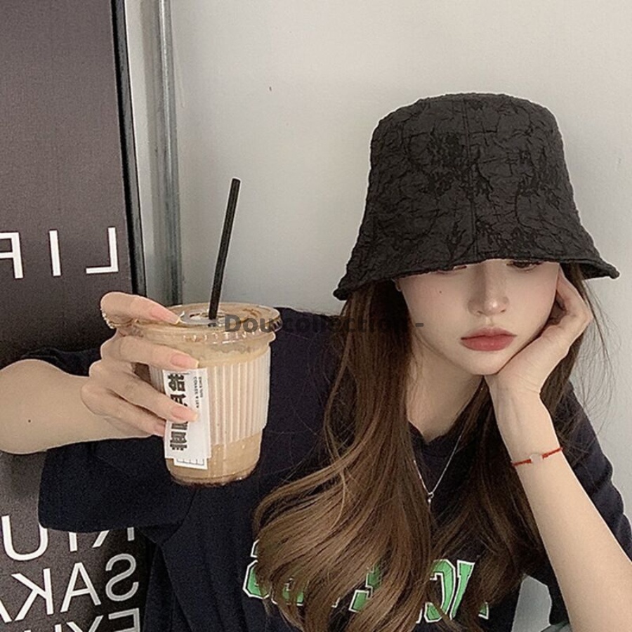 [Nowship2h] Mũ Bucket (Mũ xô) Unisex Retro trơn phối nhúng bèo phong cách Nhật Bản - Chất liệu Polyeste - Mã NV046