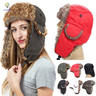 Winter Trapper Aviator Trooper Earflap Warm Russian Ski Hat Fur Ushanka Hat