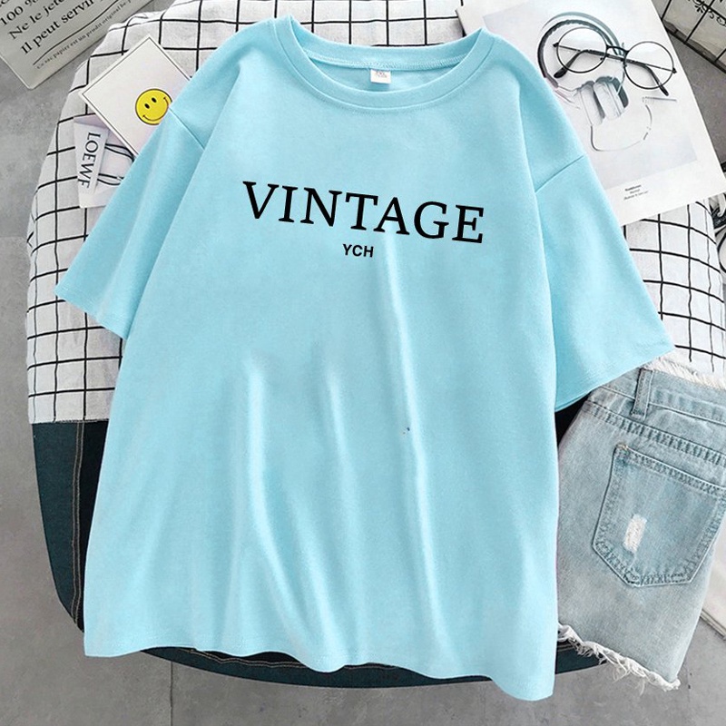 Áo Thun Nữ Unisex Tay Lỡ In Chữ VINTAGE YCH DLX
