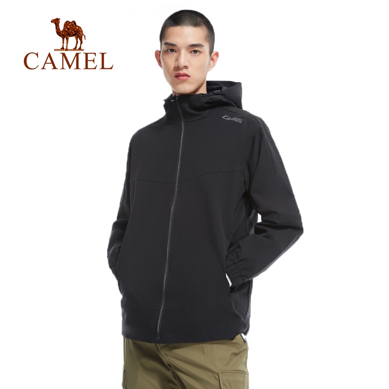 Áo khoác gió CAMEL có mũ trùm đầu phong cách thể thao năng động thời trang dành cho nam