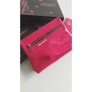 Túi mỹ phẩm YSL hồng neon