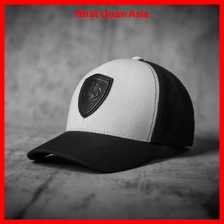 Mũ nón thời trang cao cấp Ferrari trắng phối lưới đen form đẹp cá tính