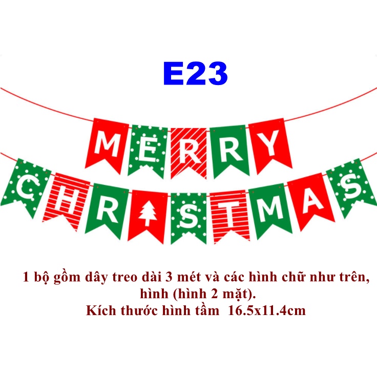 Cờ treo trang trí noel mẫu E23