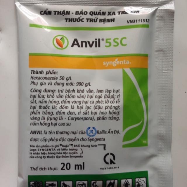 Thuốc trừ bệnh Anvil 5 SC gói 20ml