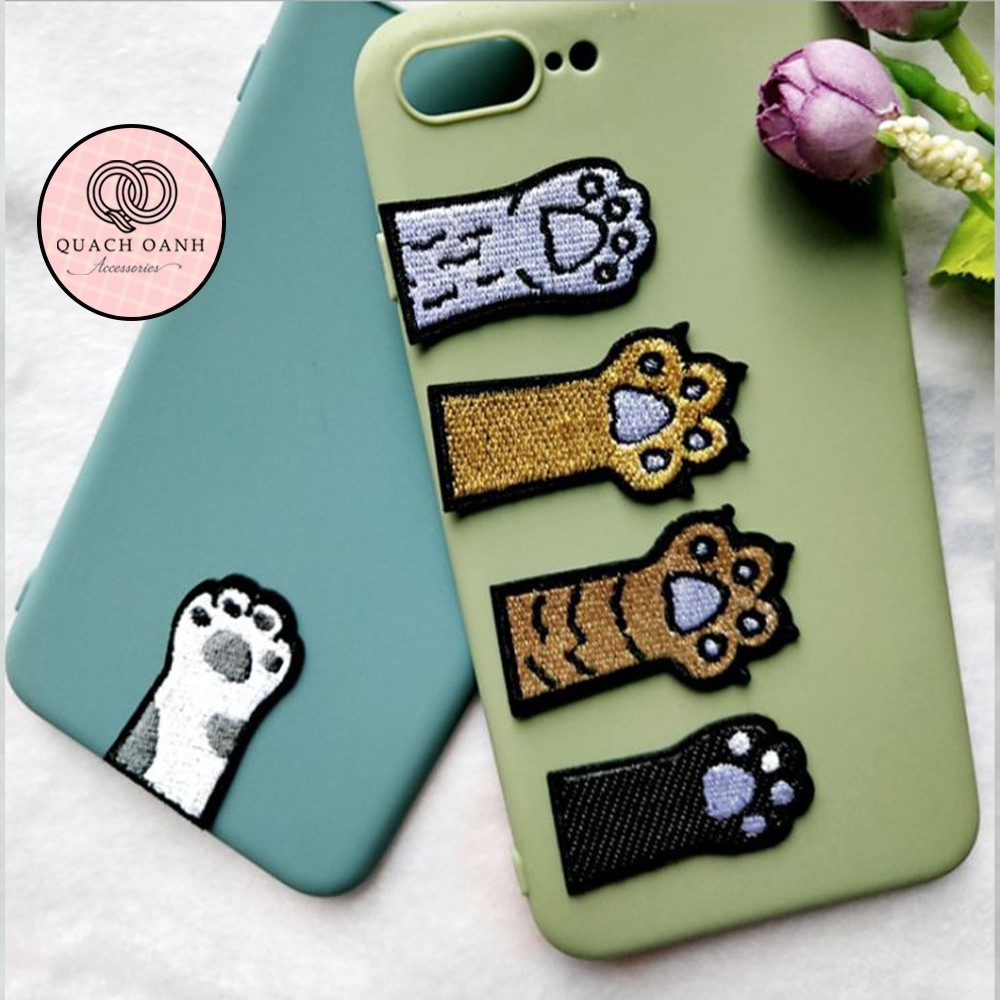 Sticker nhãn dán vải thêu hình chân động vật xinh trang trí sổ, vở, mũ bảo hiểm - ST24