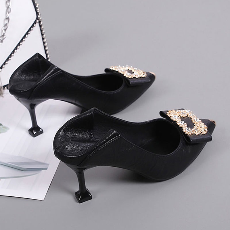 Giày Cao Gót Da Mềm Mũi Nhọn Thời Trang Công Sở Mới Cho Nữ S