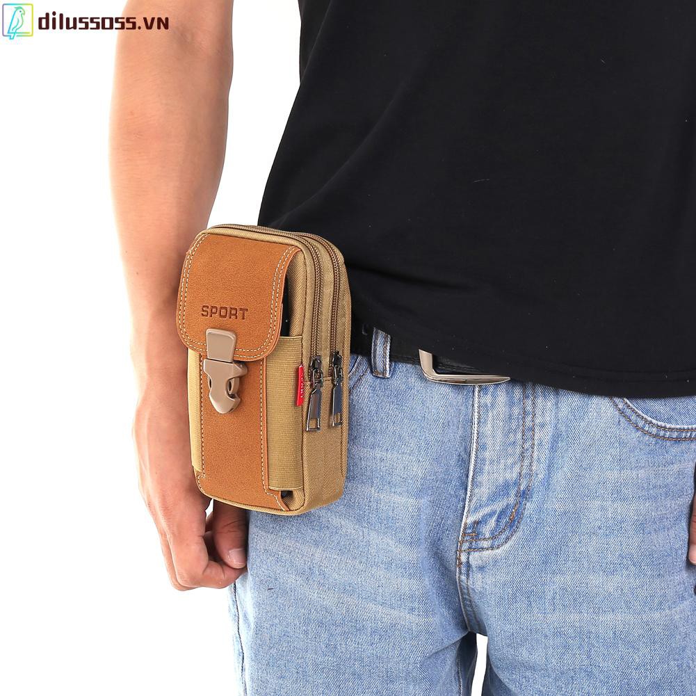 túi ví Outdoor Canvas Waist Bag Sport Casual Men Phone Purse Zipper Belt Bum Pouch | WebRaoVat - webraovat.net.vn