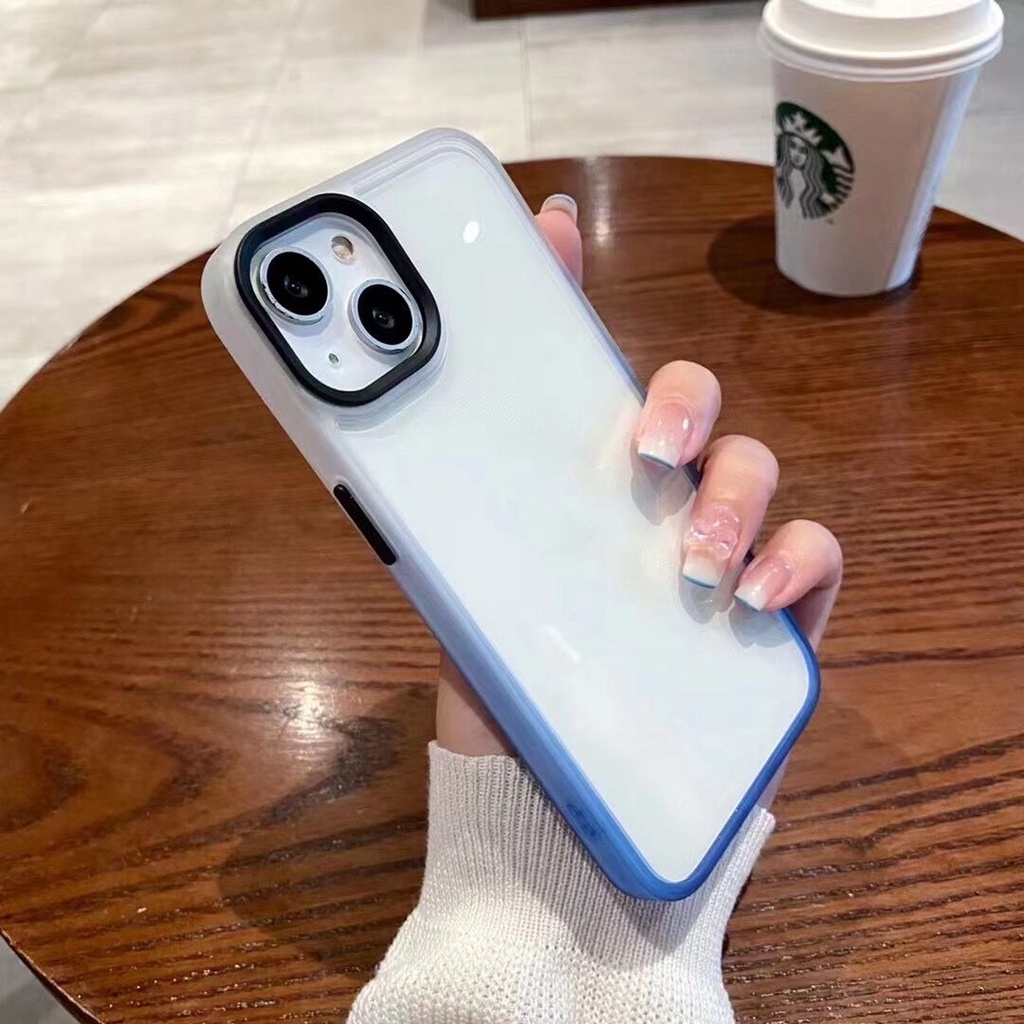 Mới!!Ốp Điện Thoại TPU Acrylic Màu Gradient Cho iPhone 11 Pro Max 12 Pro Max 13 Pro Max