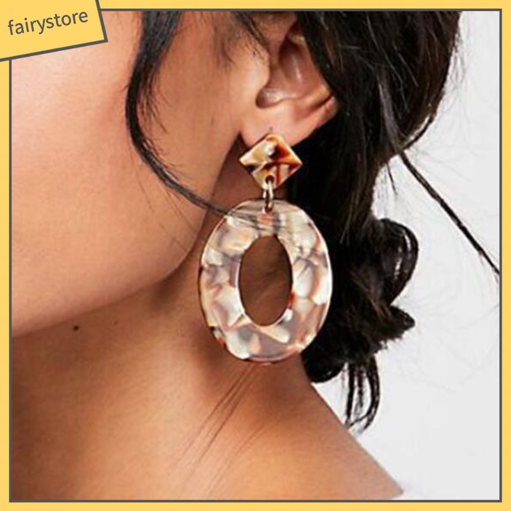 Bông Tai Hình Oval Phong Cách Retro Cho Nữ