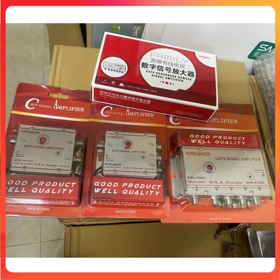 Bộ chia khuyếch đại tín hiệu truyền hình cáp 1 ra 2 - 3 - 4 - 6