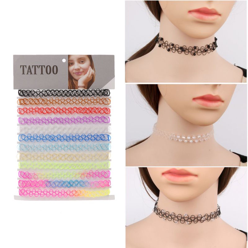 Set 12 Vòng Cổ Choker Thời Trang Cho Nữ