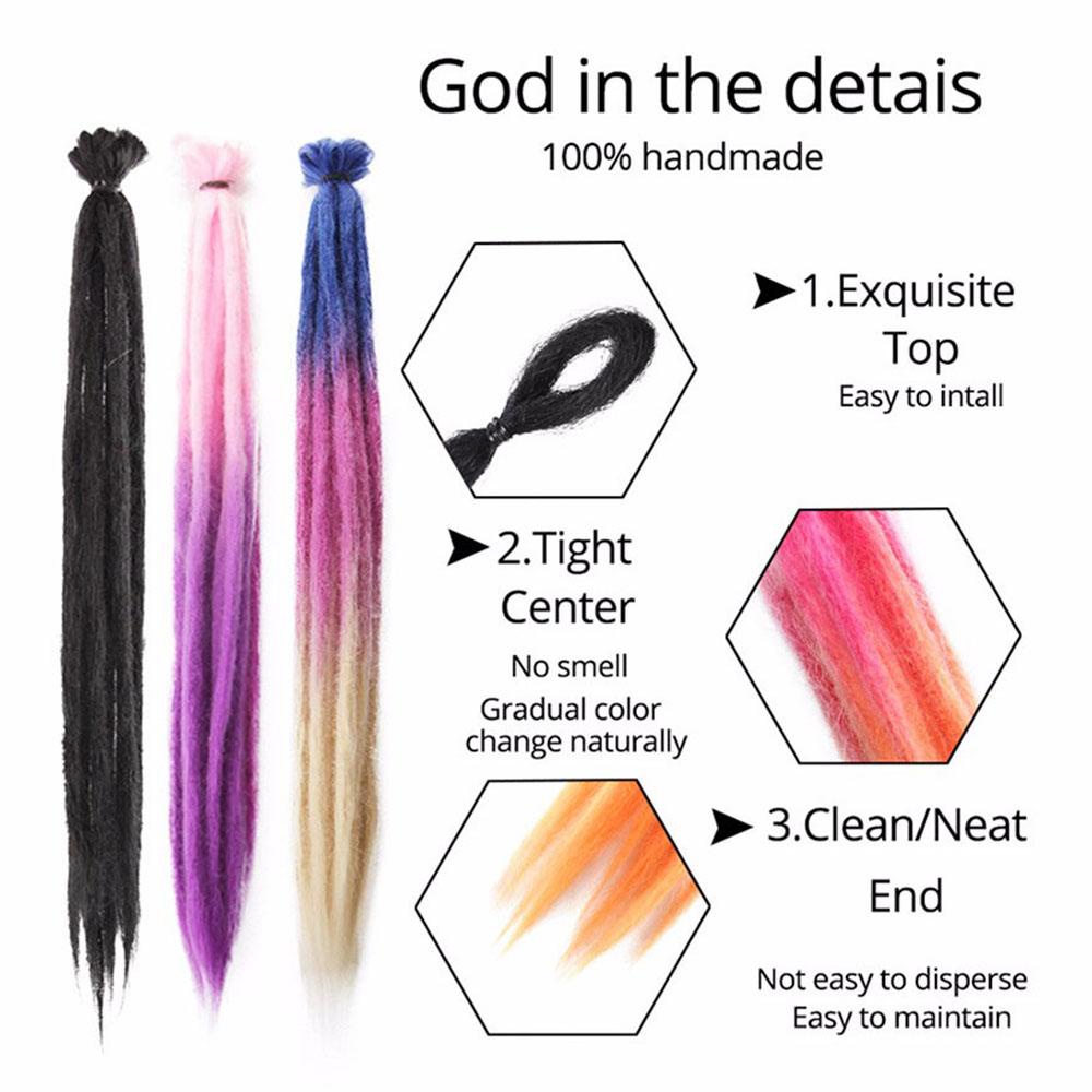 Bím Tóc Giả Bện Bằng Sợi Tổng Hợp Handmade Màu Ombre